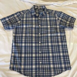 Columbia Shirt‎ Mens Medium Blue Plaid Button Down Short Sleeve